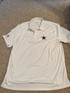Men's White Dallas Cowboys Short-Sleeve Performance Polo